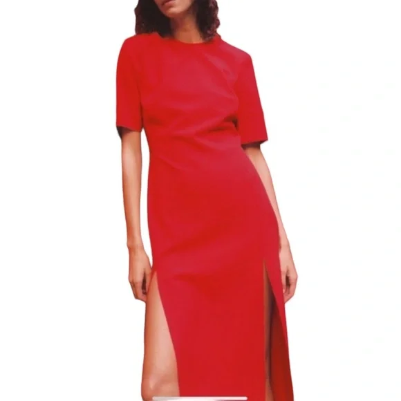 Zara | Dresses | Zara Womens Midi Dress Front Slits | Poshmark